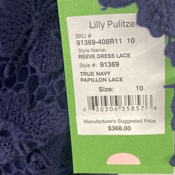 Reeve Sleeveless Papillon Navy Lace Sheath Dress - Picture 6 of 6